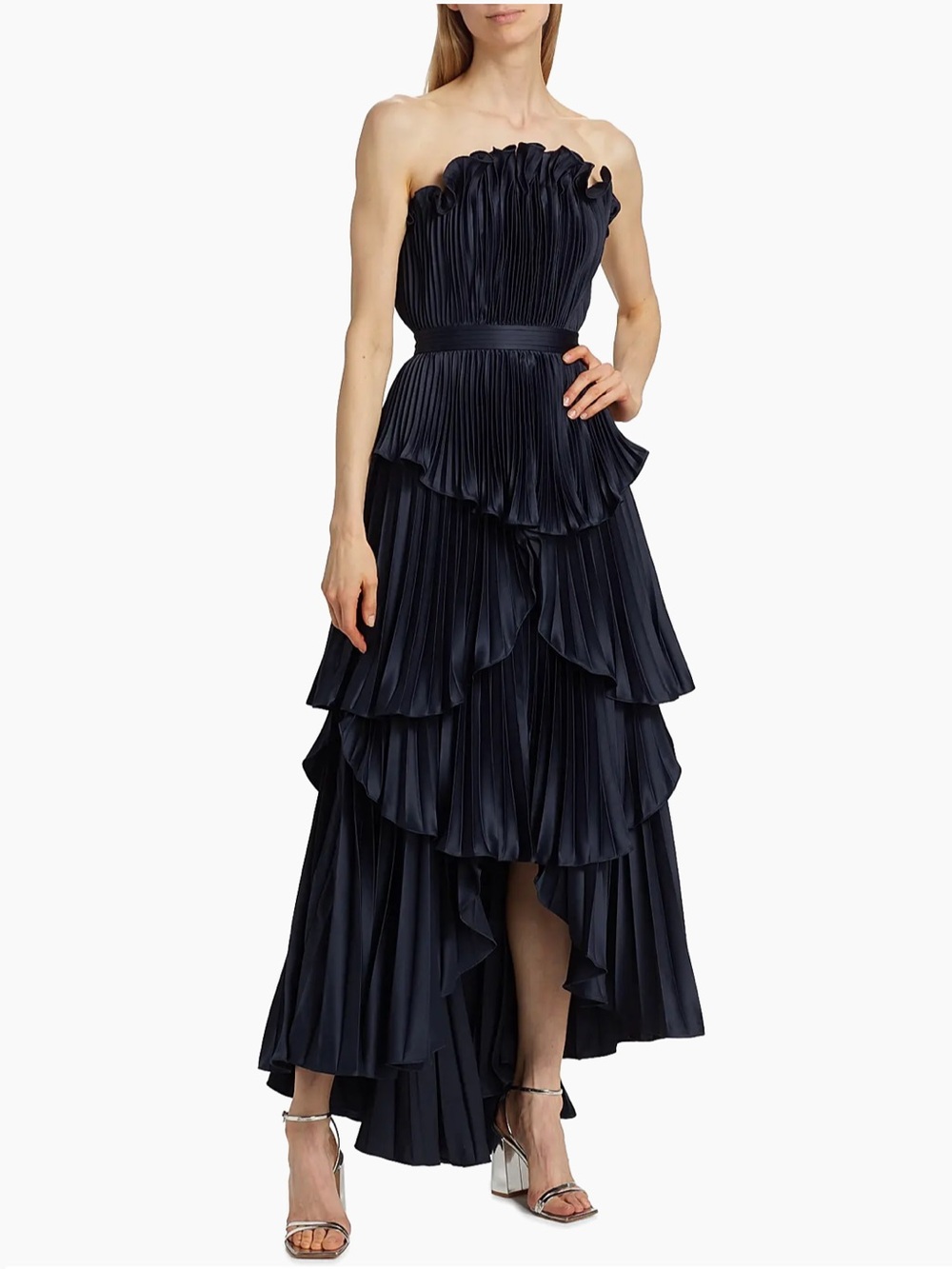 AMUR • Janey Tiered Shell High-Low Gown